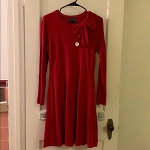 Red long sleeve dress